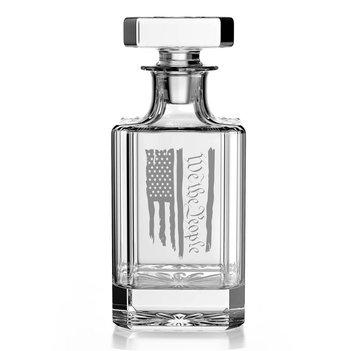 We The People American Flag Decanter Whiskey Glass Gift Set