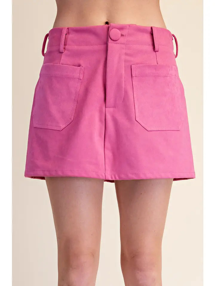 P8387 Soft Brush Stretchy Skort