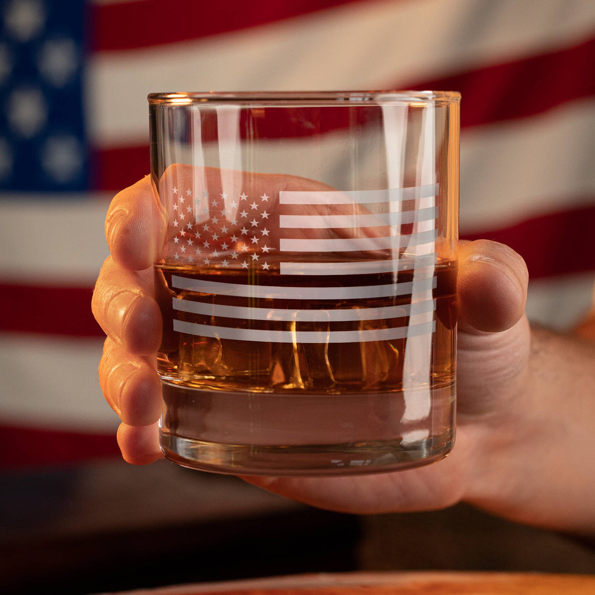 American Flag Whiskey Glass