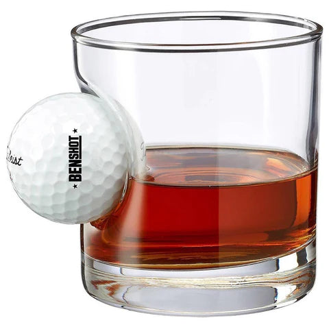 Ben Shot Golf Ball Rock Glass