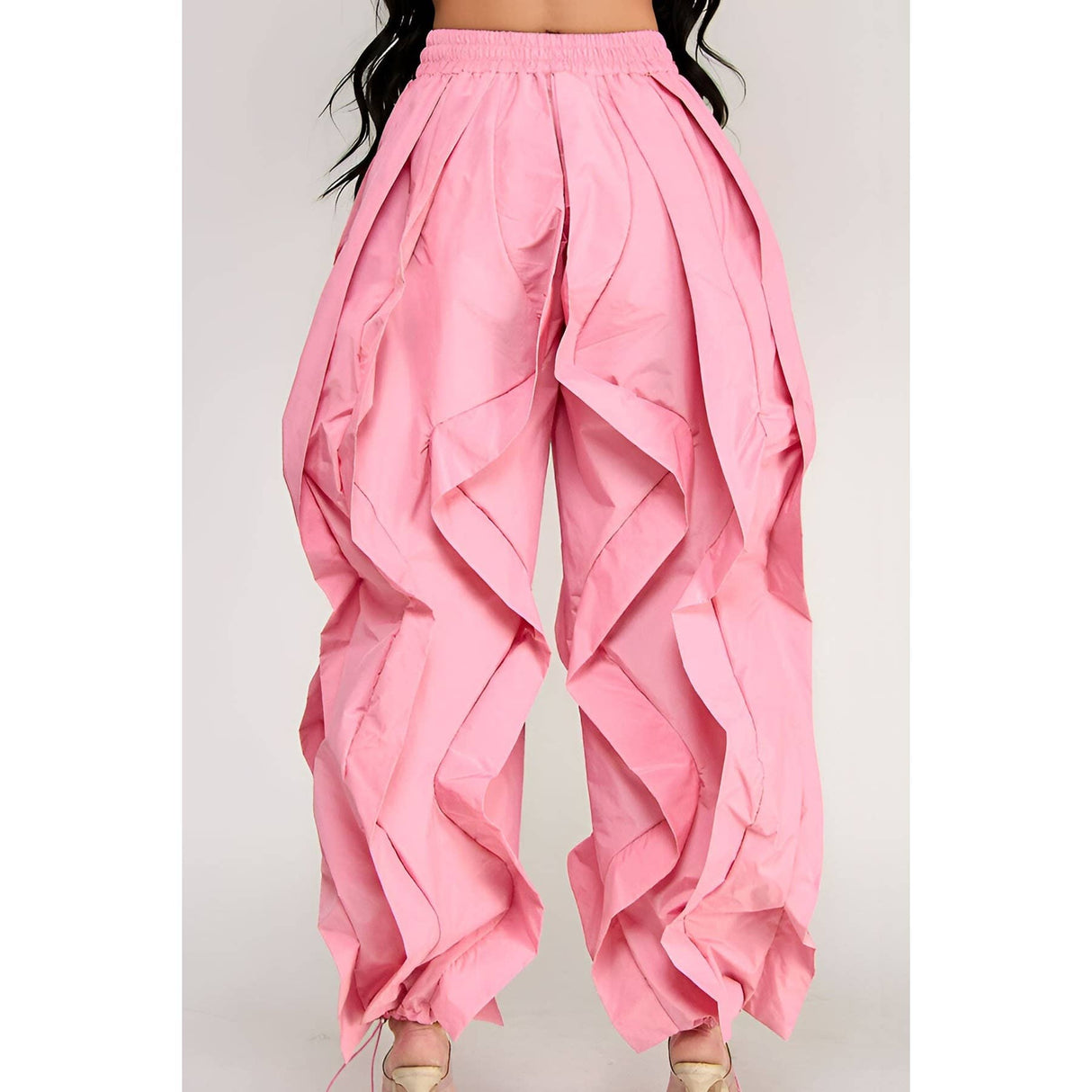 Oversized Wide Leg Ruffle Jogger Pants