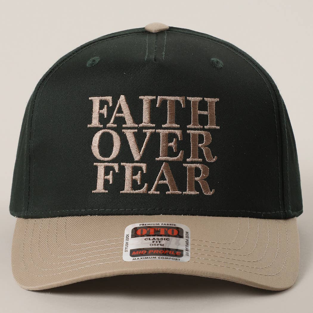FAITH OVER FEAR Embroidered Trucker Hat