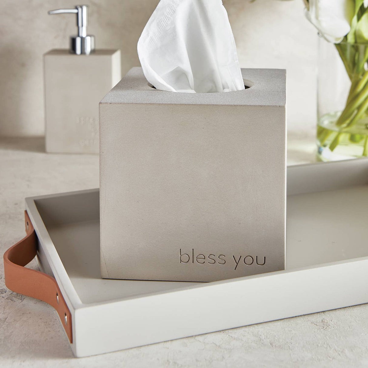Light Grey Cement Tissue Box