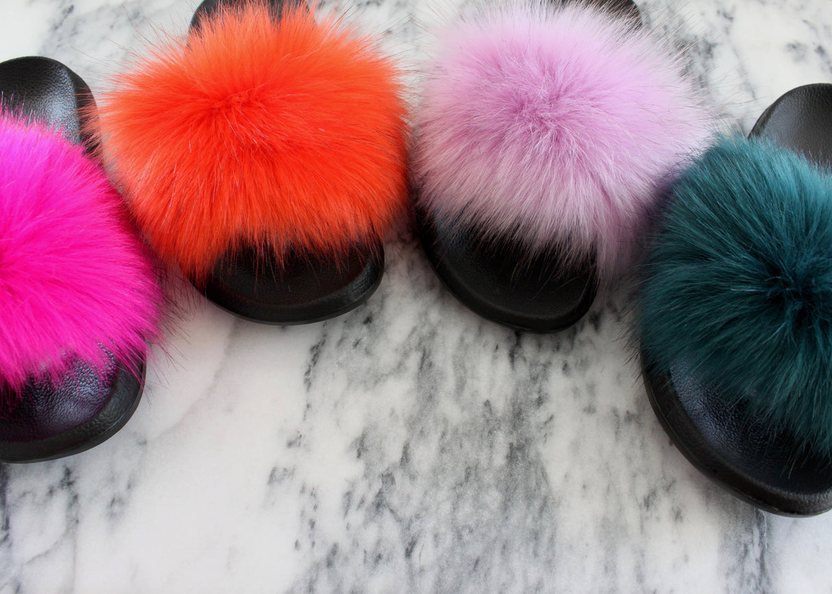 Faux Fur Slides