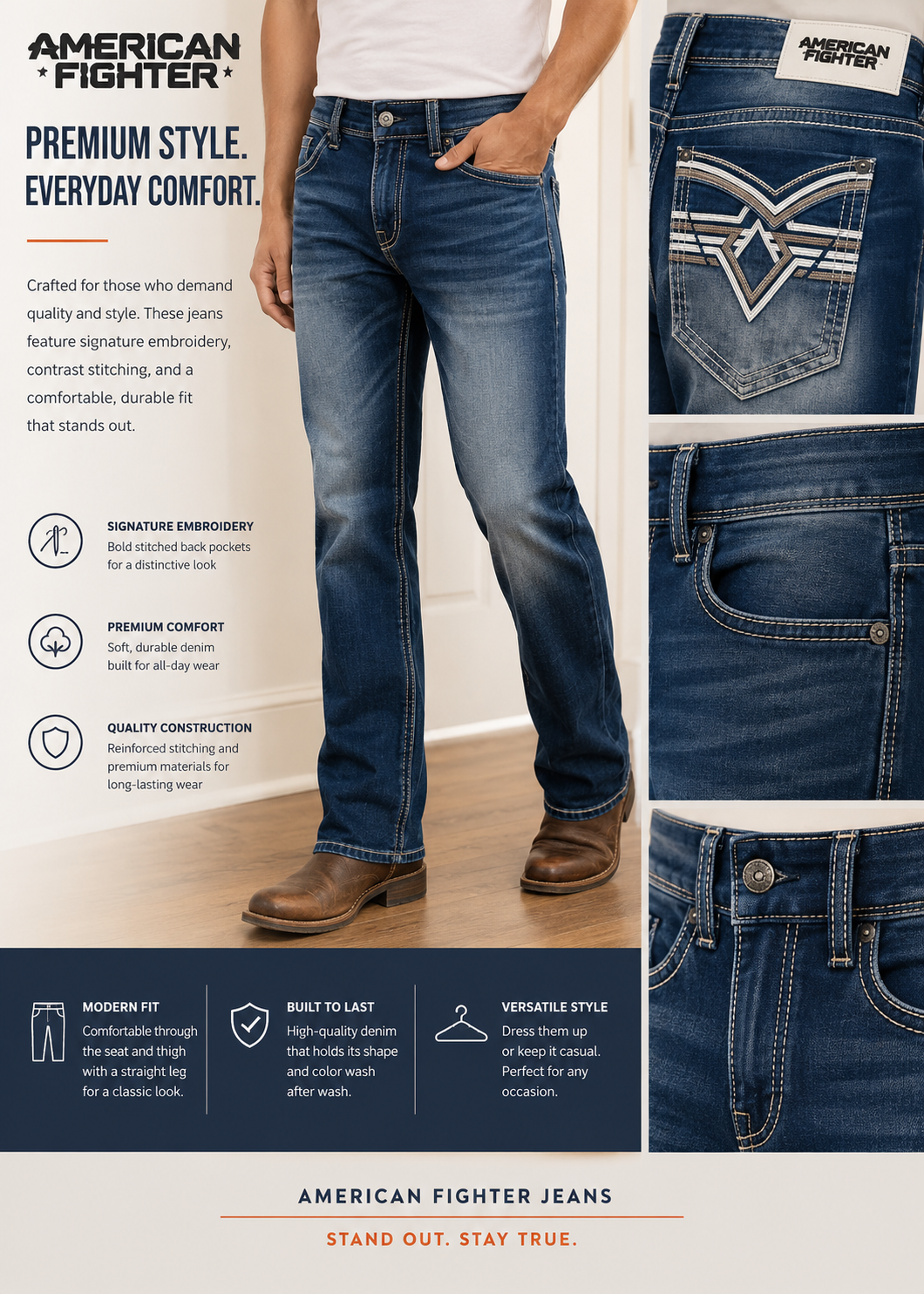 DEFENDER VOID THURMAN-R THURMAN WASH jeans by American Fighter
