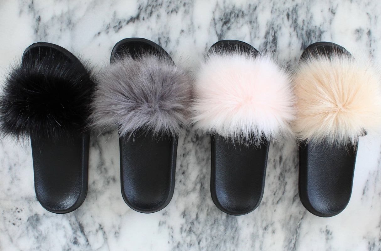 Faux Fur Slides