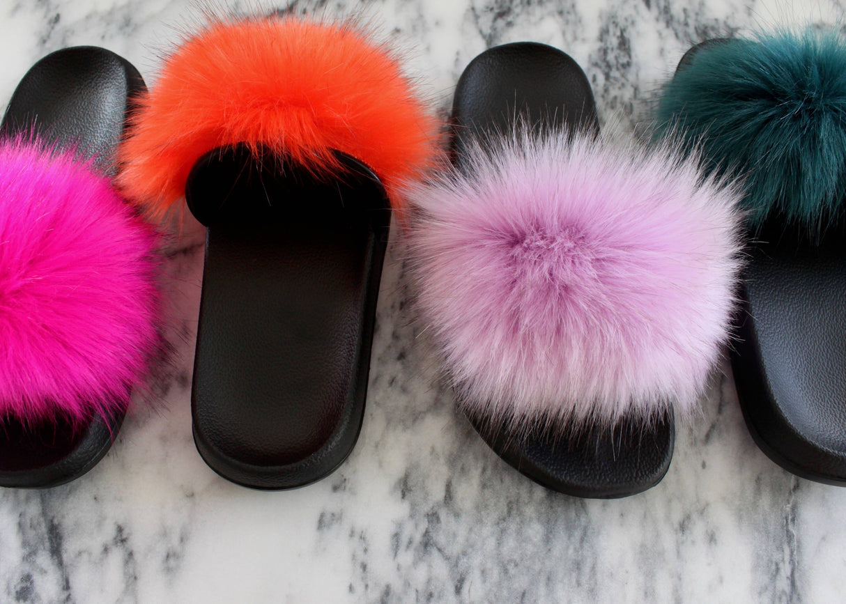 Faux Fur Slides