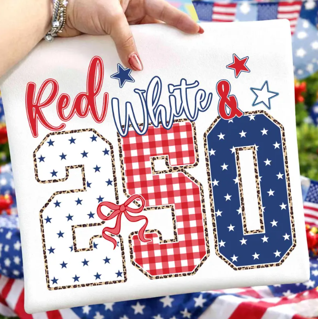 Red White and 250 Years July 4th Shirt