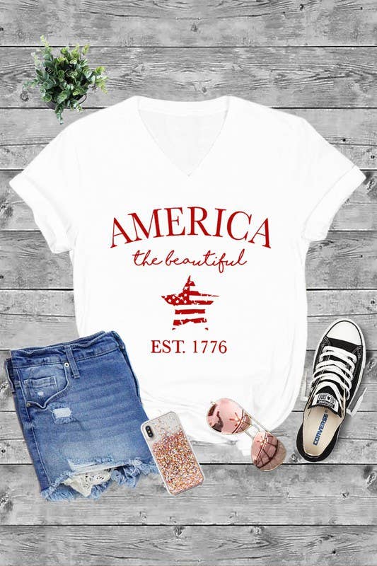 Unisex Short Sleeve V Neck T-Shirt