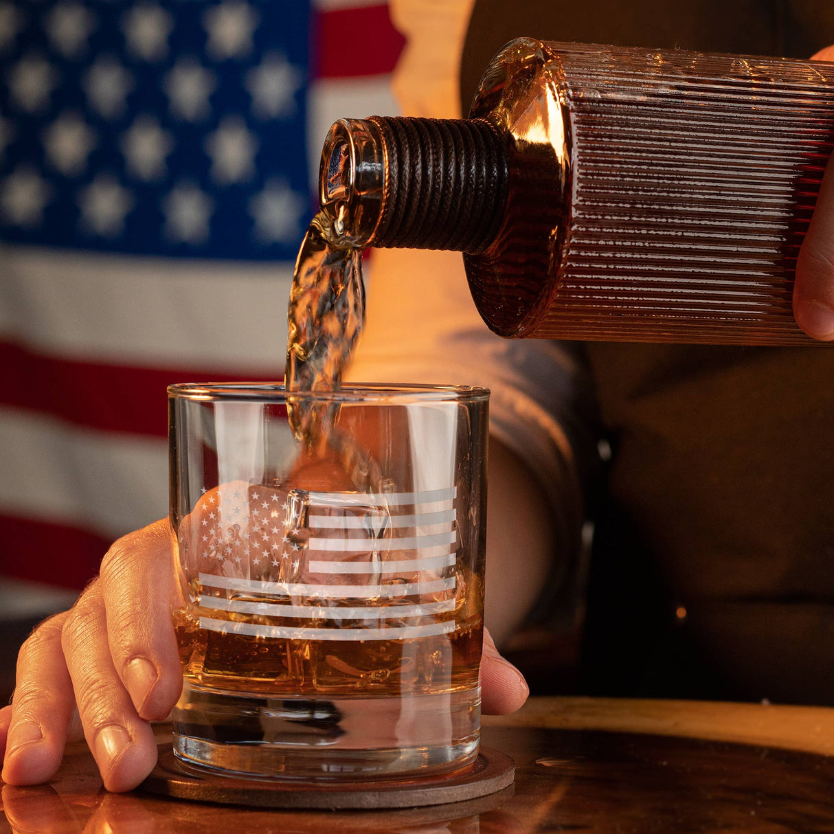 American Flag Whiskey Glass
