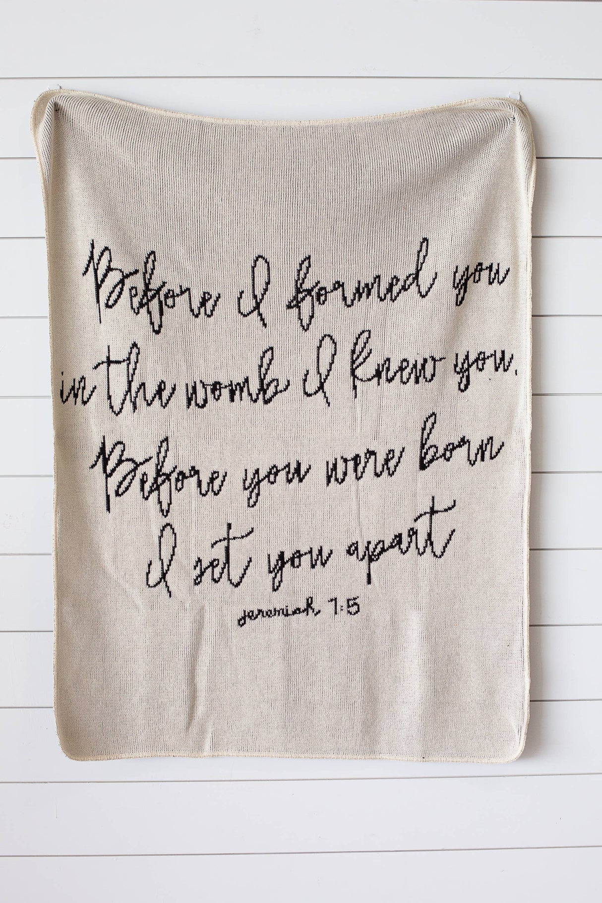 Made in the USA | Jeremiah 1:5 Throw Blanket  | Black: Throw Size 50"x60" / Black