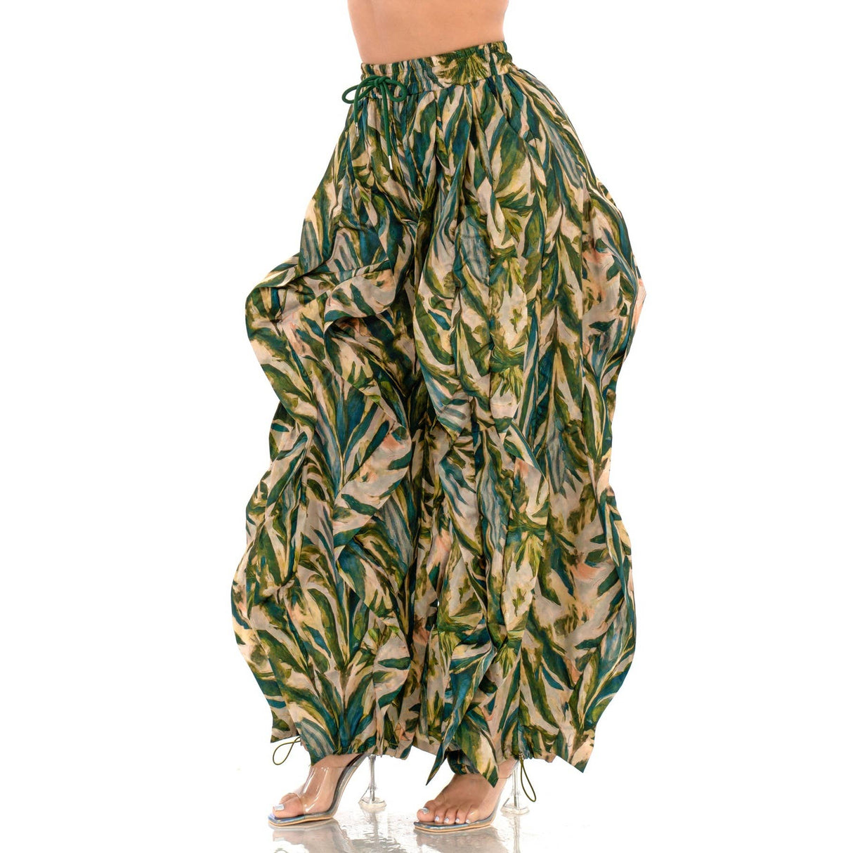 Oversized Wide Leg Ruffle Jogger Pants