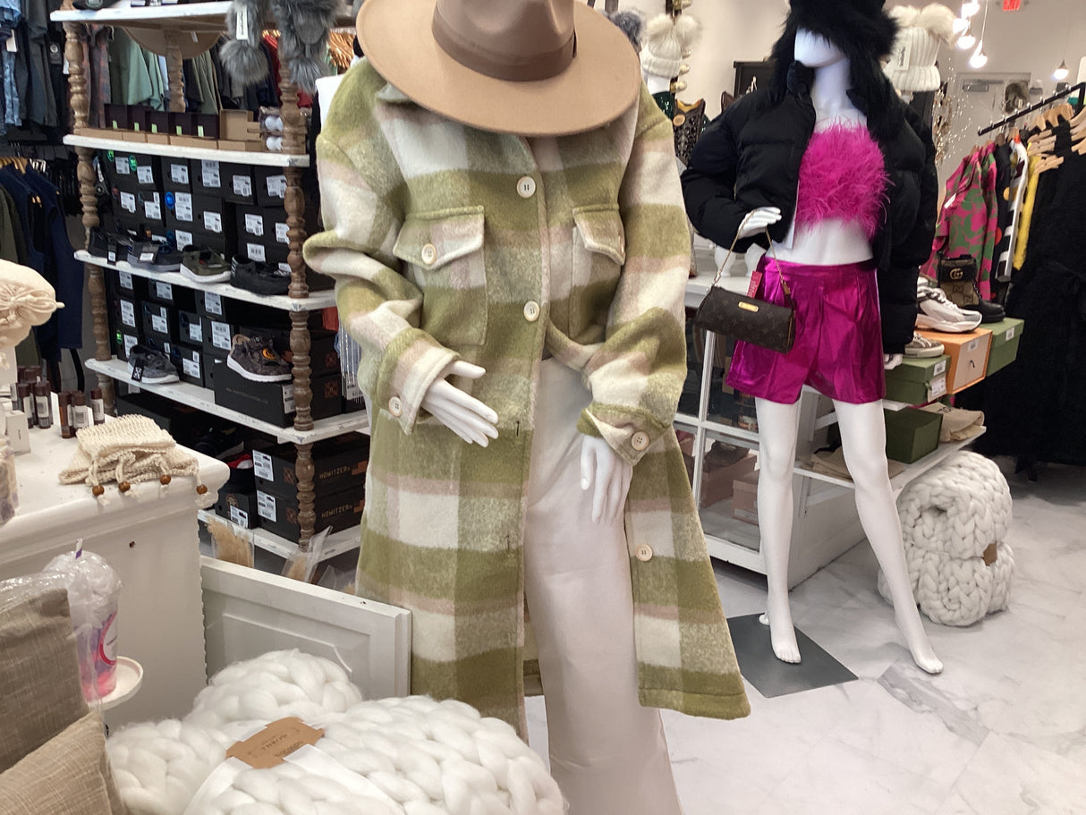 MJK6052K Plaid Long Shirt jacket