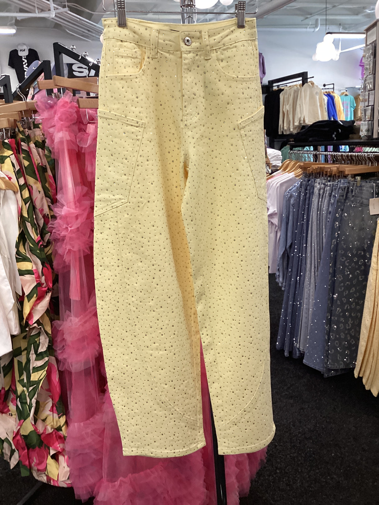 BJ-26025 Rhinestone Bubble Jeans