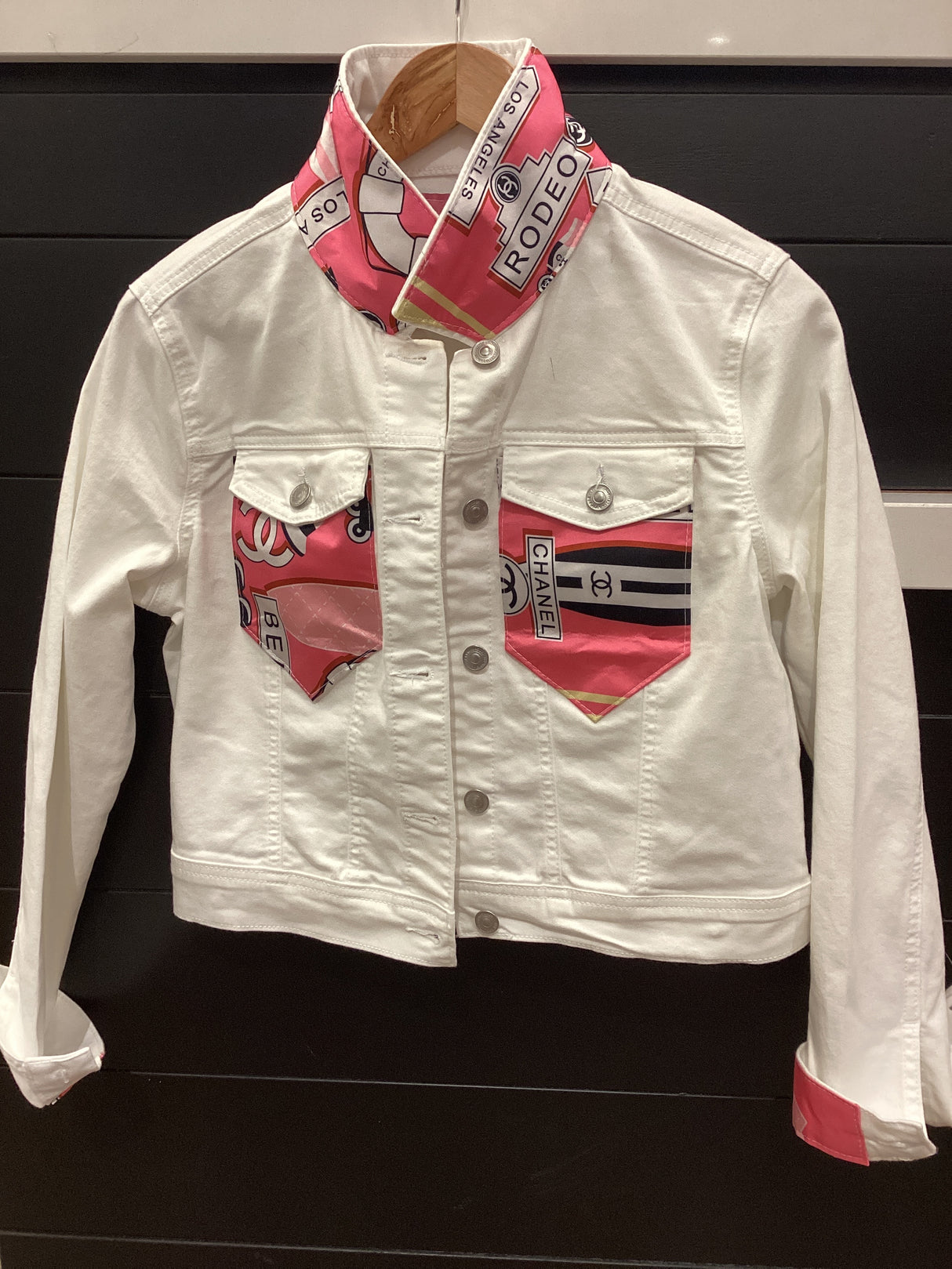UPCYCLED VINTAGE C2 WHITE DENIM JACKET