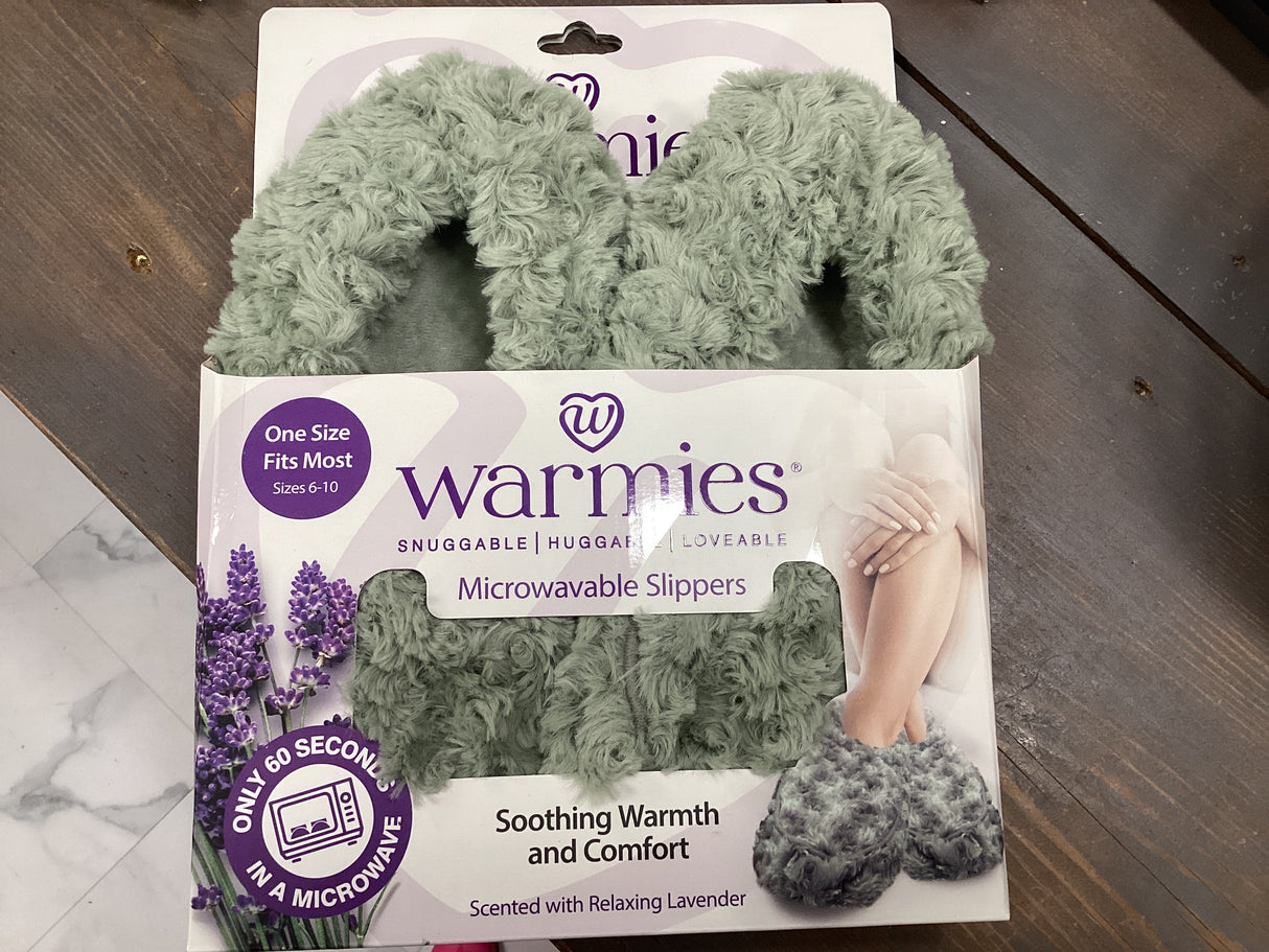 Curly Sage Green Slippers