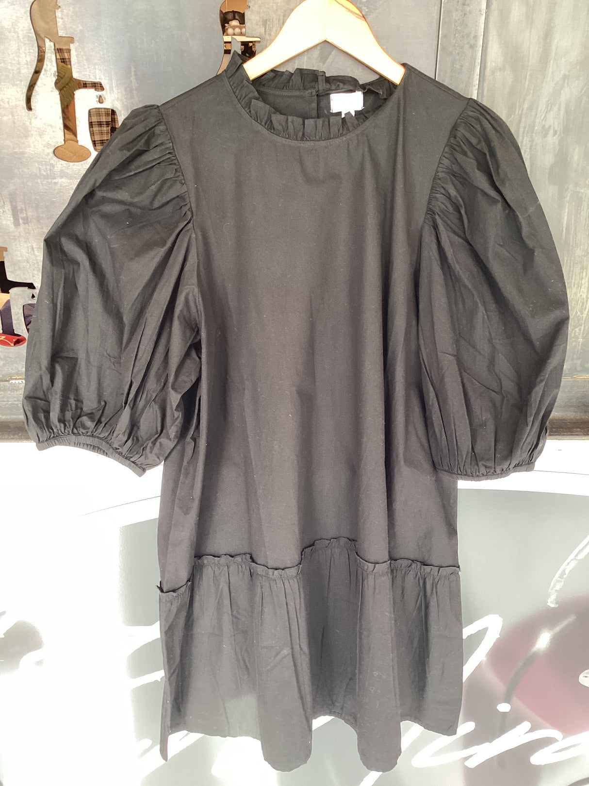 Black Milan Flounce Dress-by Mud Pie