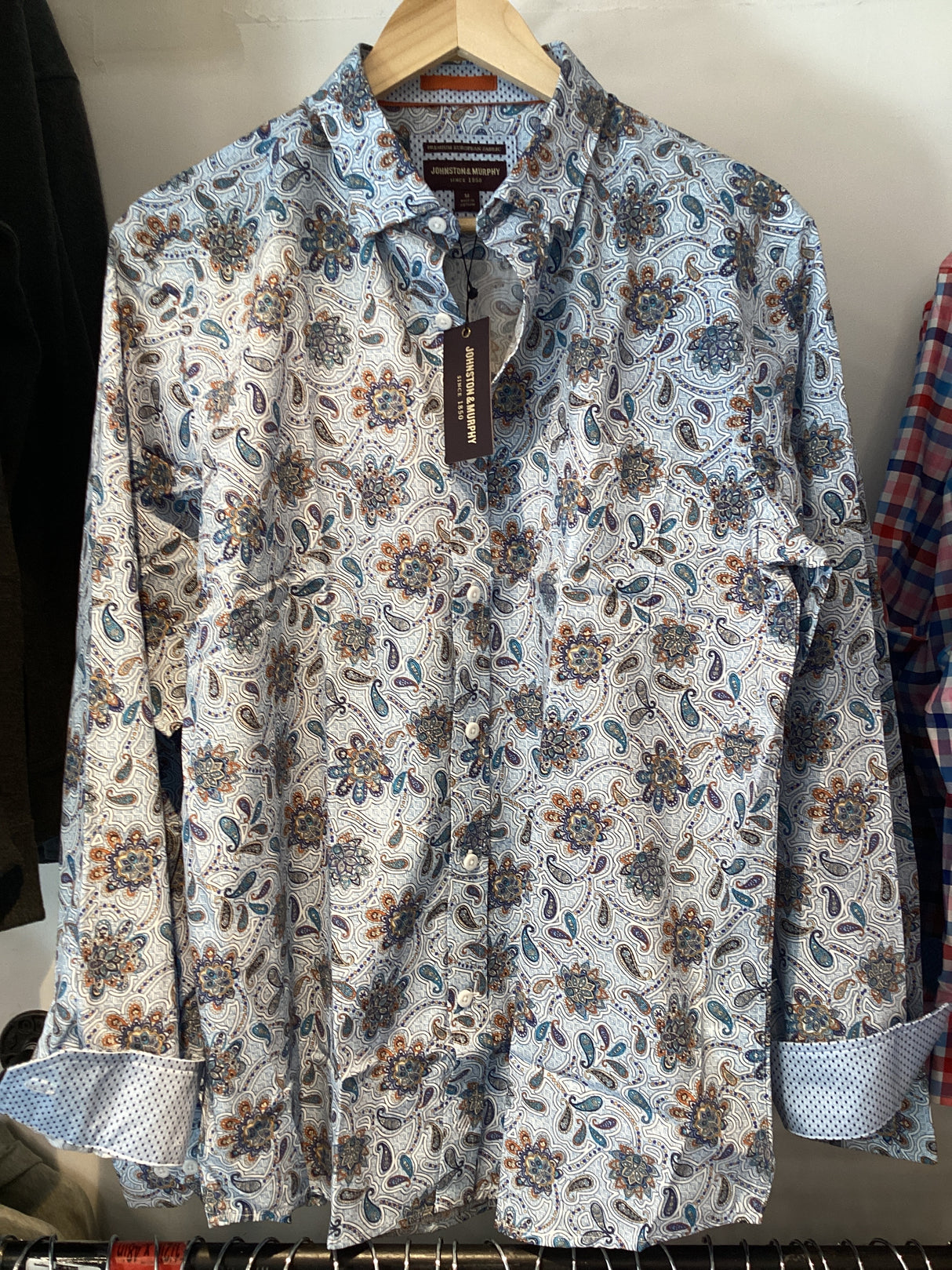 74-9260 Printed Shirt-Sky Floral Paisley by Johnston & Murphy