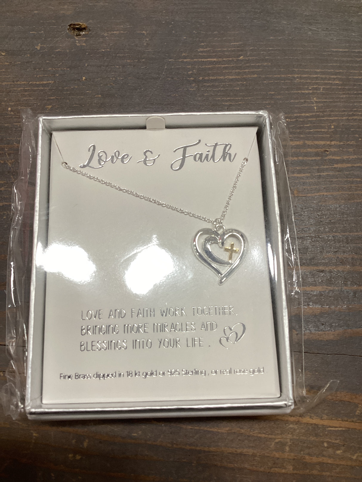 2 Hearts with Cross Necklace