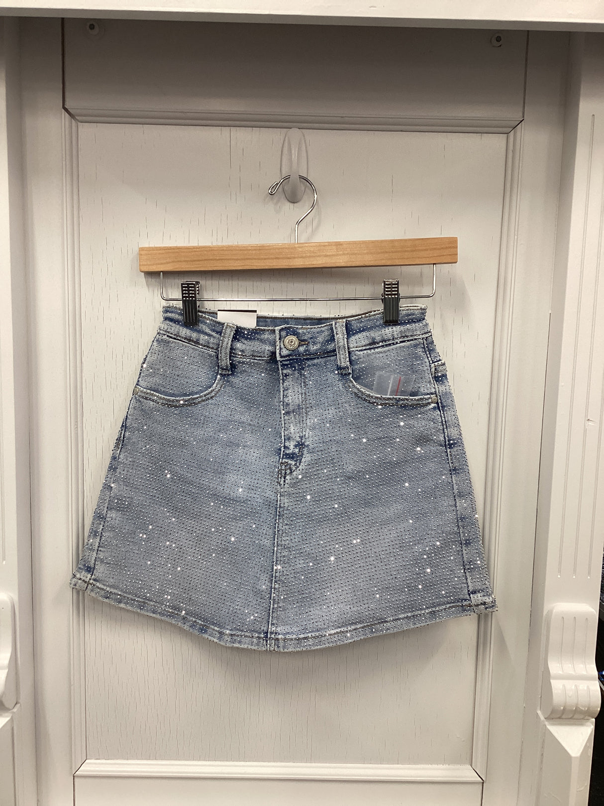3730 Rhinestone Denim Skort