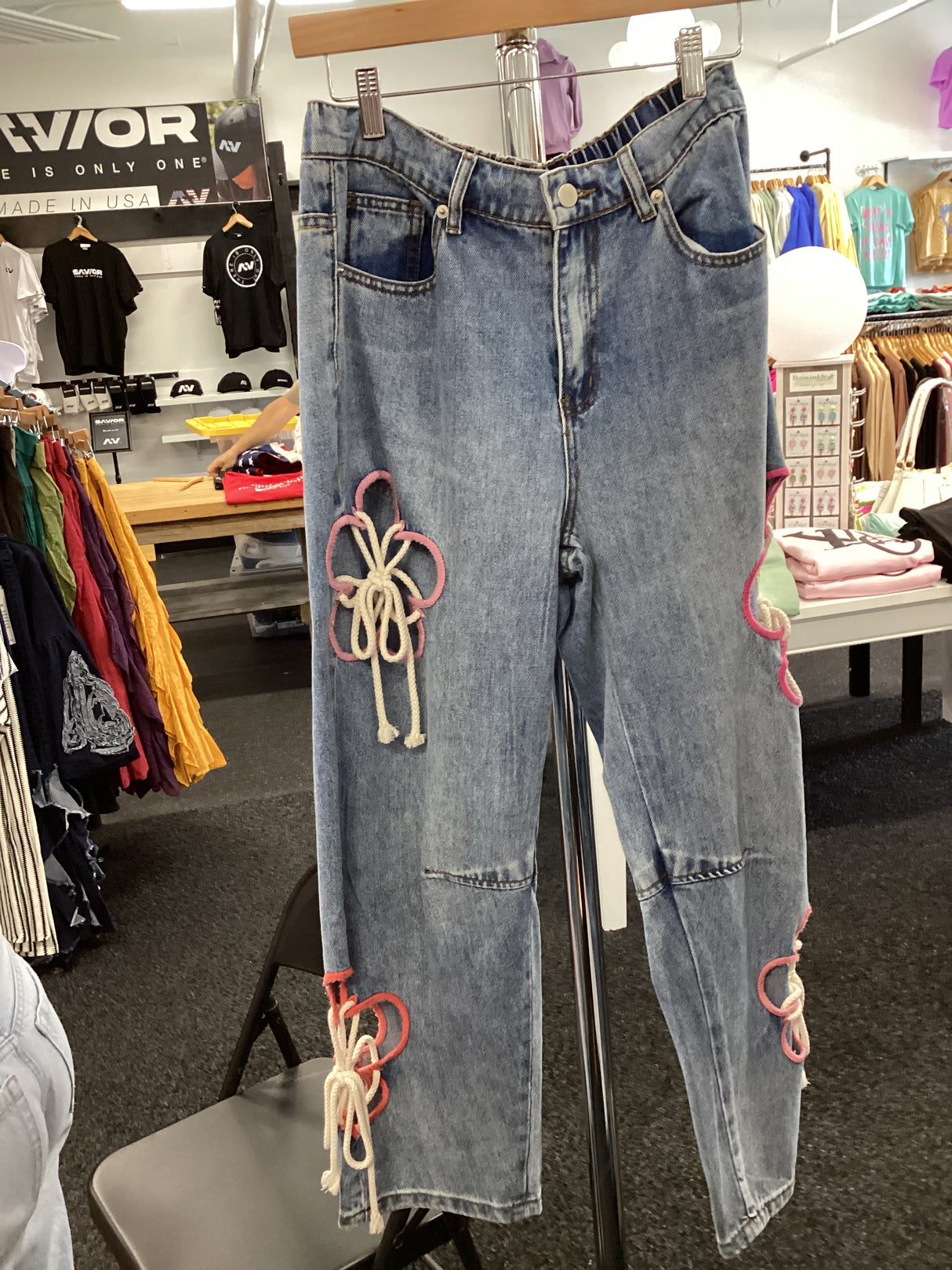 JP1056 - Flower Cutout Jeans