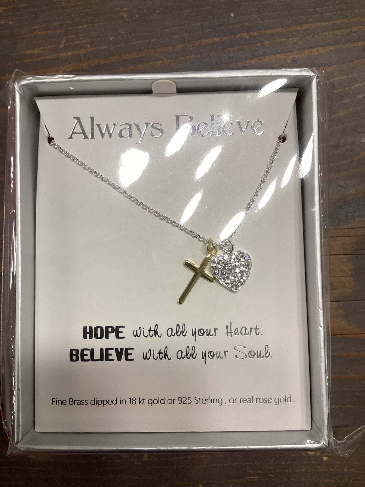 Cross w/ Diamond Heart Necklace