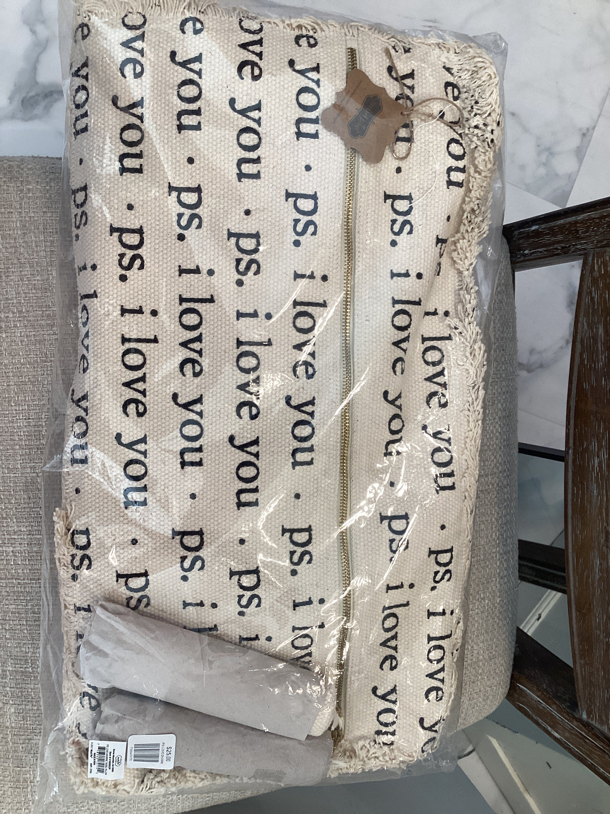 PS LOVE DHURRIE TASSEL PILLOW