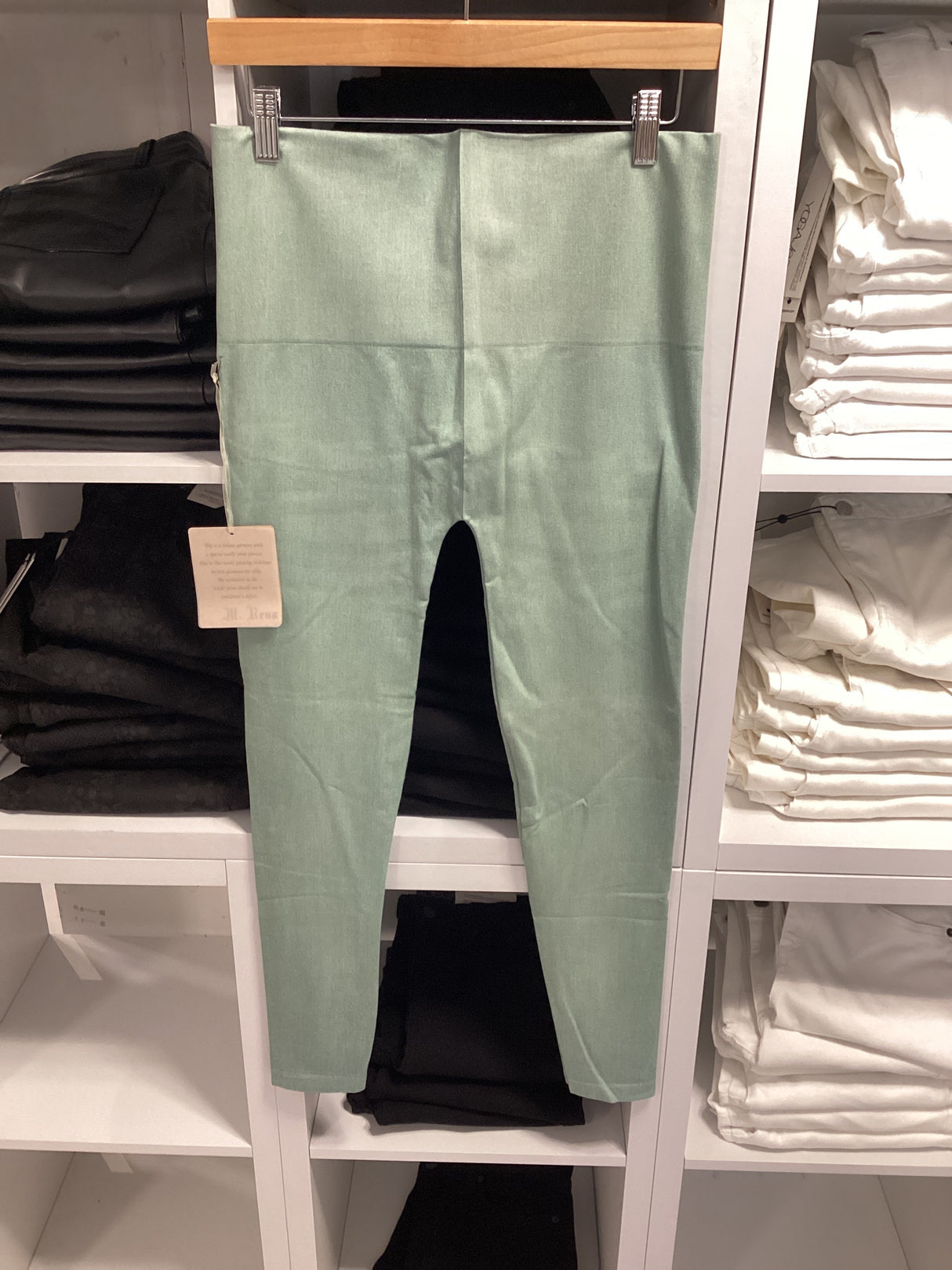 B4292GN High Waist Full Length Legging with Simple Denim Twill