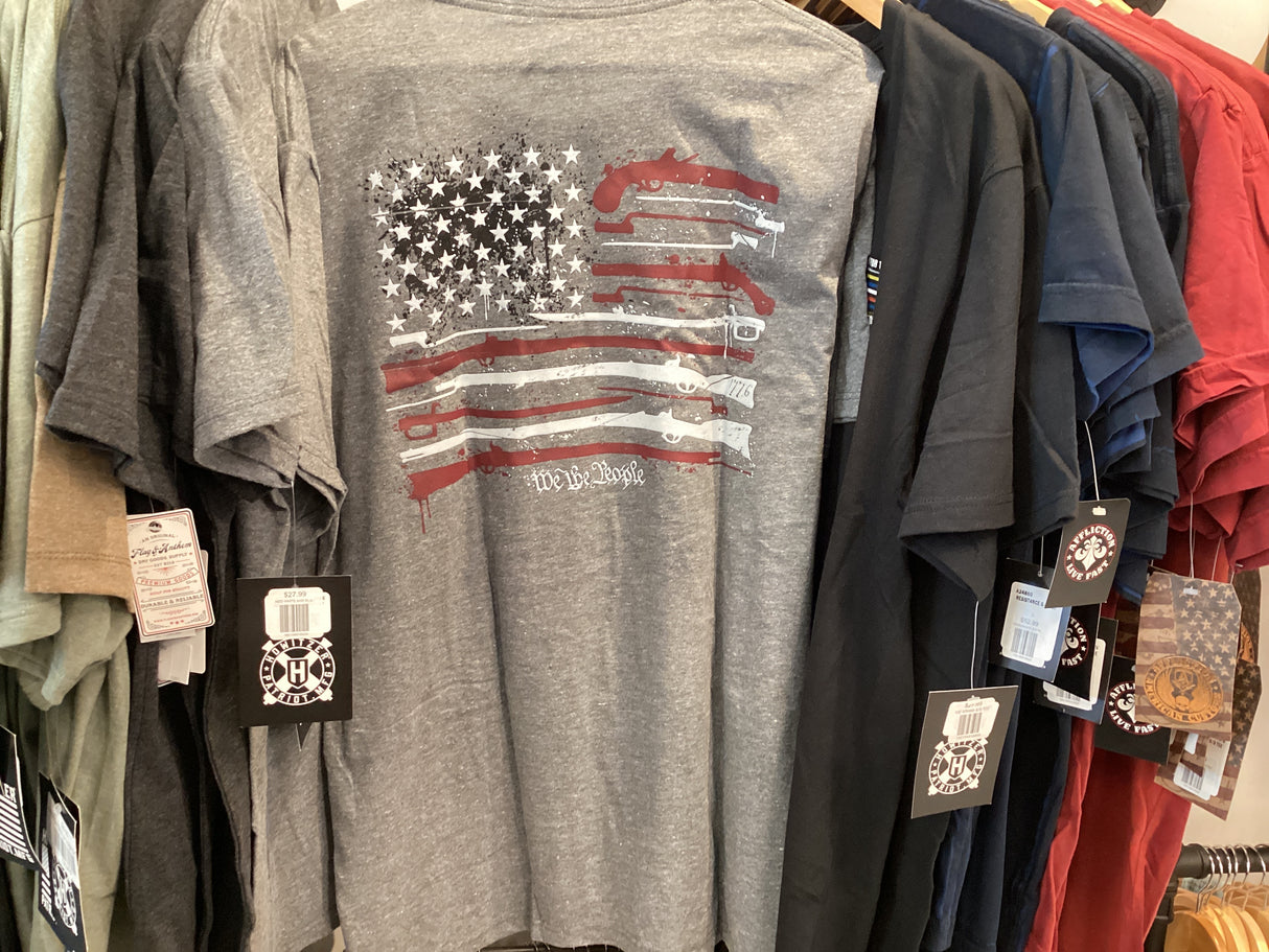 RED WHITE AND BLUE PEOPLE S/S T - GRAPHITE HEATHER