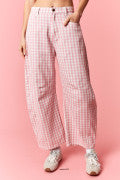 IP200984-03 - Gingham Barrel Pants