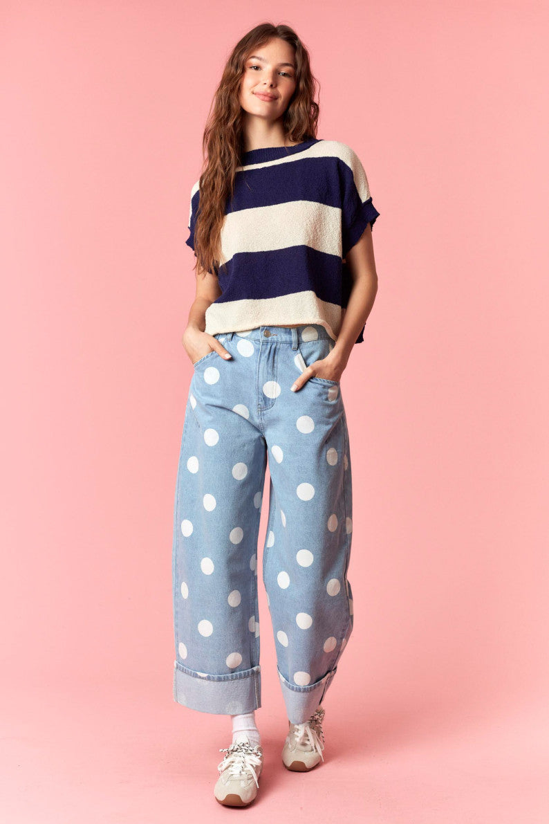 IP300870-02 Polka Dot Denim Barrel