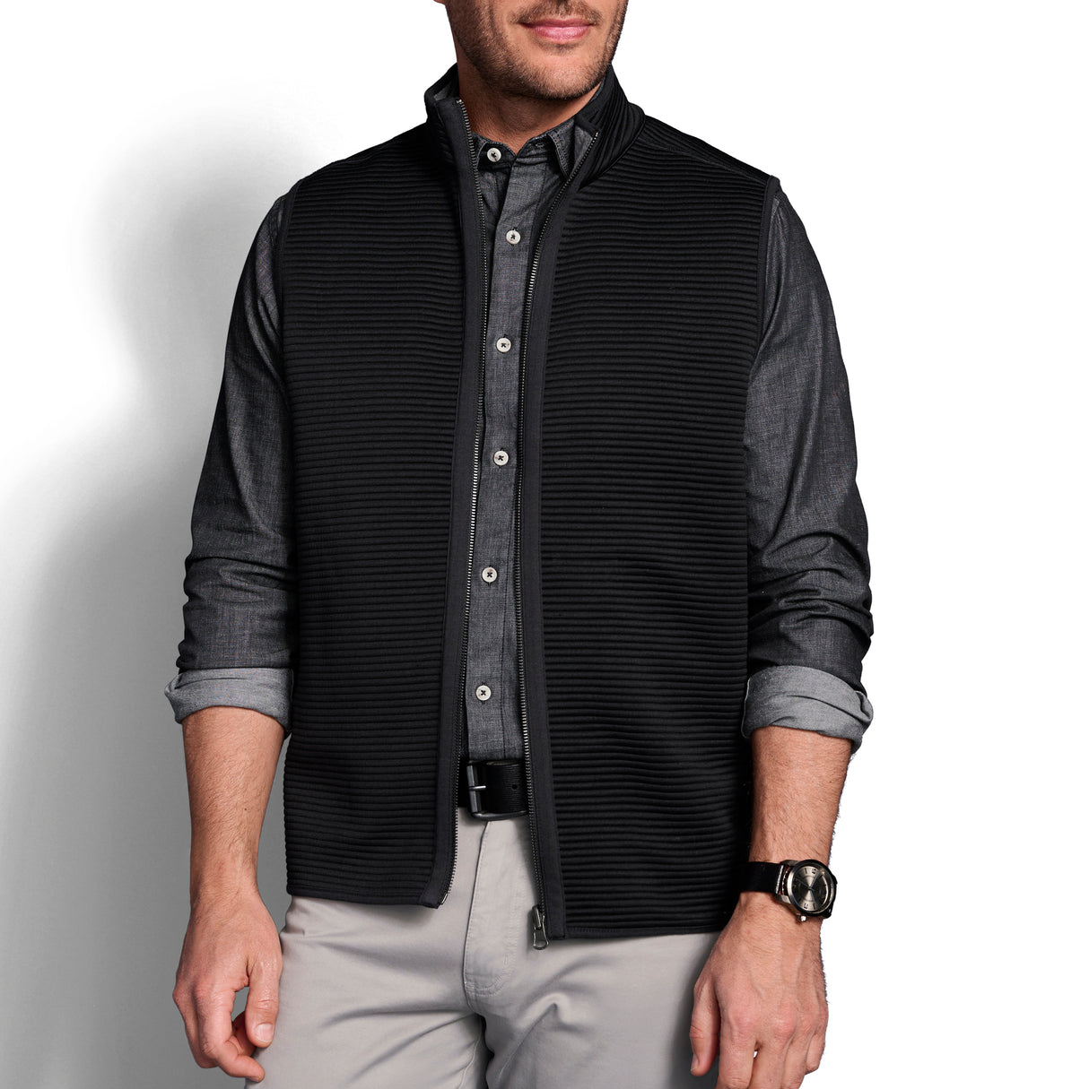 74-5917 Reversible Channel Quilted Vest by Johnston & Murphy