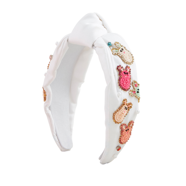 80160055WH EASTER BEADED HEADBAND - WH