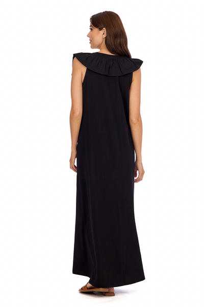 85000256BK KIMI RUFFLE MAXI DRESS BK