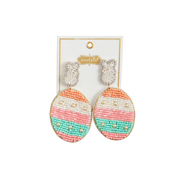 81430052WH EASTER BEADED EARRINGS-WH