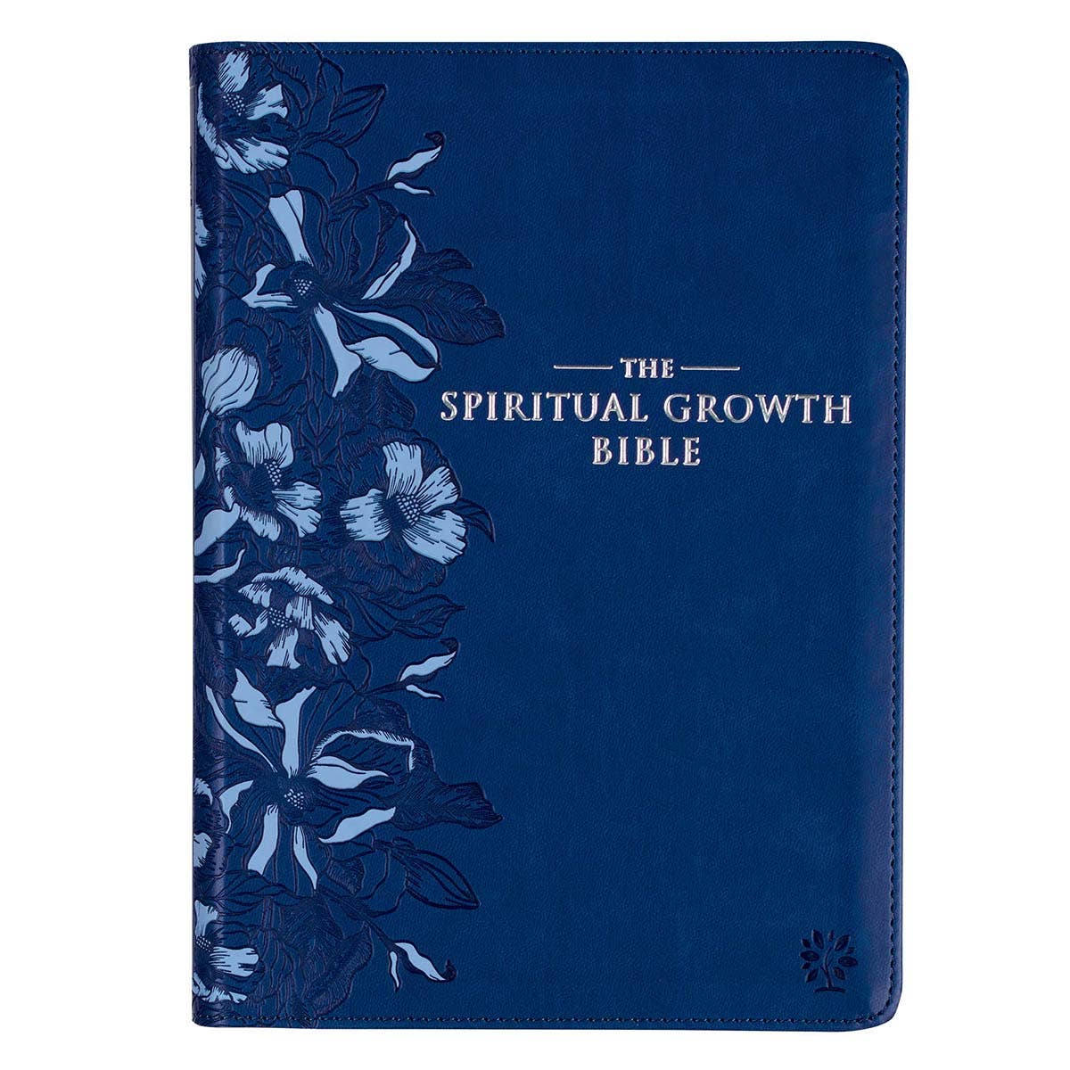 Navy Blue Faux Leather Spiritual Growth Bible