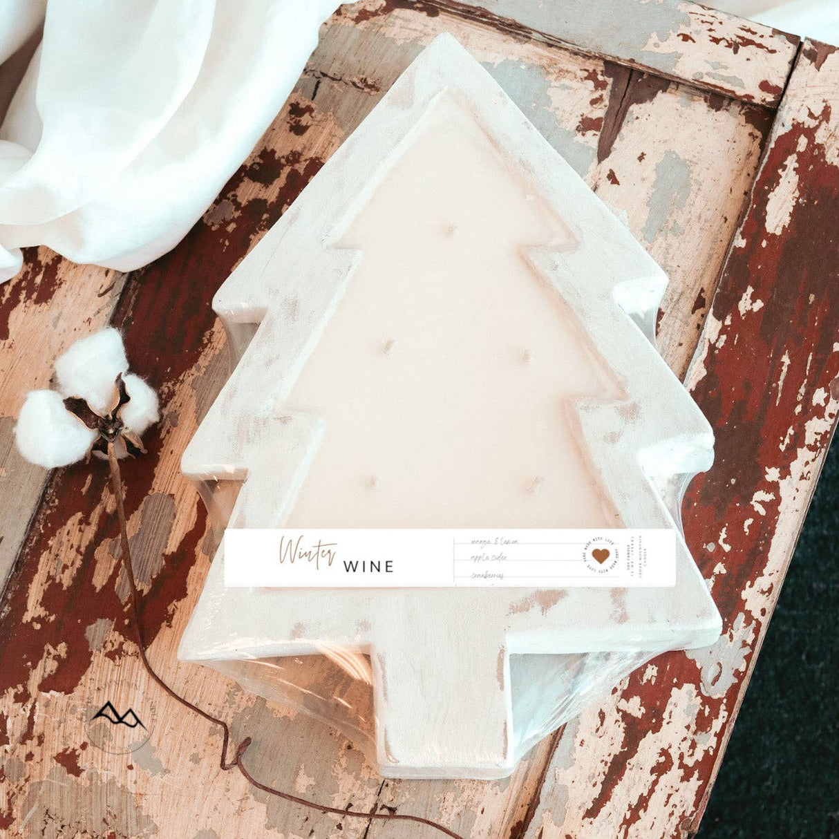 White Wood Tree Bowl Candle - Winter Wine