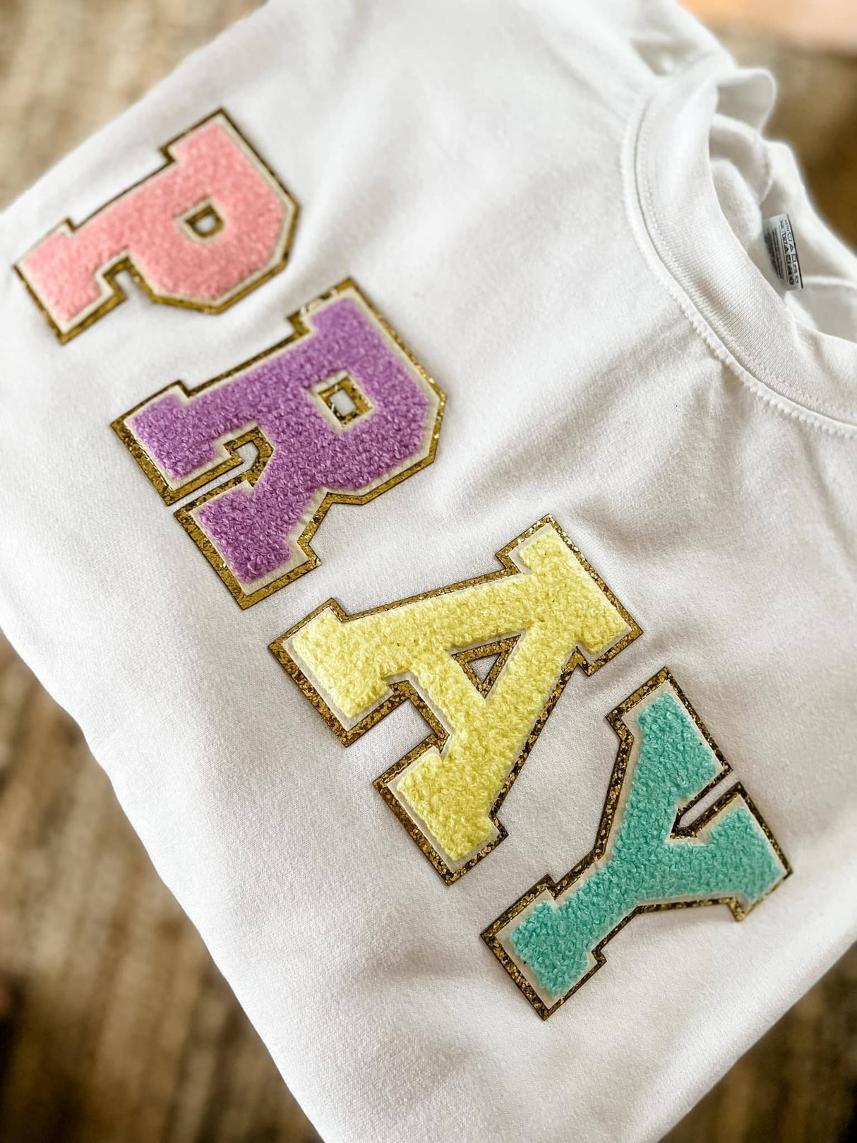 PRAY Patched Sweatshirt - Real Chenille Patches
