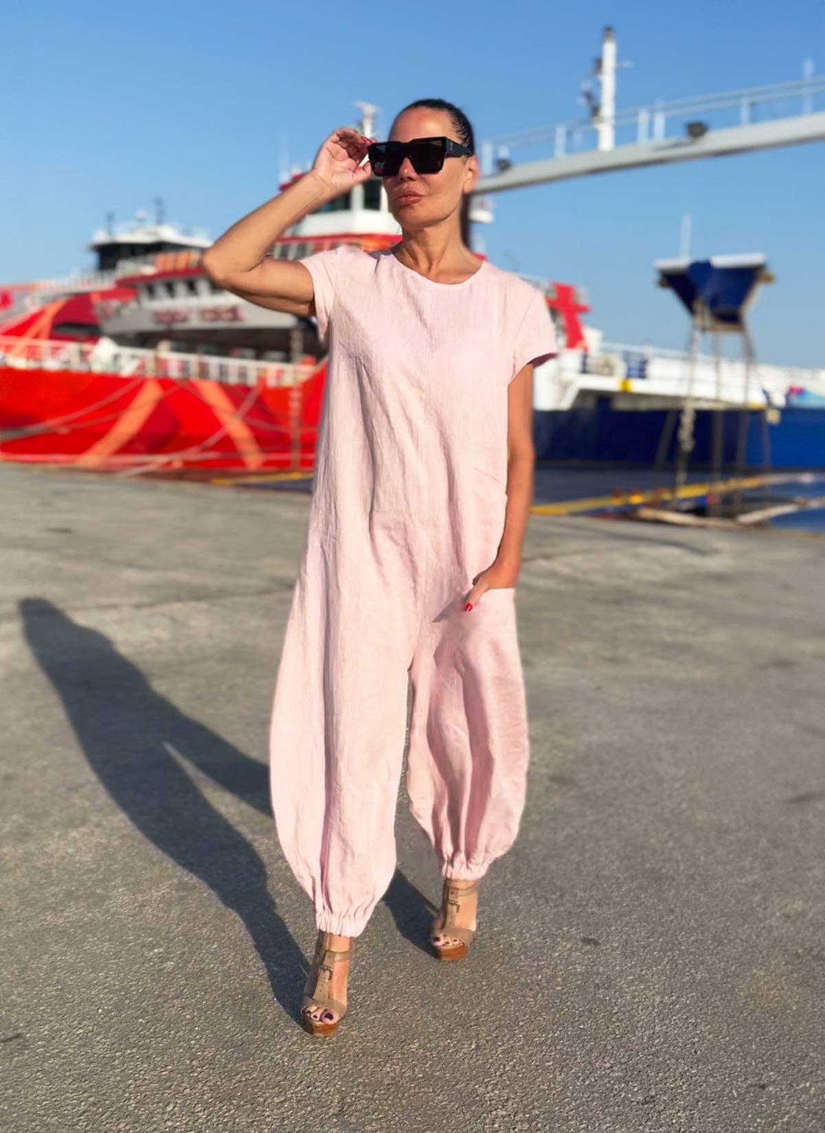 Sleeveless Linen Jumpsuit Lilian