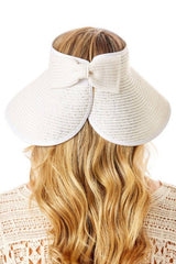 Upcycled LV Rollable Packable Straw Visor