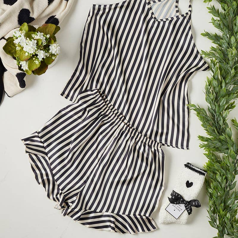 Striped - Cami + Ruffled Shorts PJ sets