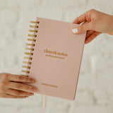 Church Notes Journal- White Spiral Linen- Christian Notebook