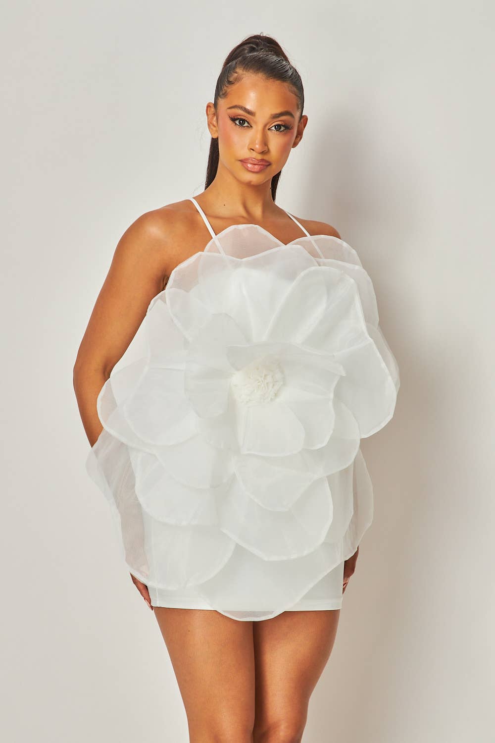 【日本入手困難】Embroidered organza miniskirt ミニスカート Madeline 3D Organza Flower Nylon Mini Dress (HGD9606B) – 1st