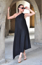 One Shoulder Linen Dress TIFFANY