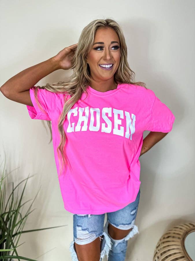 Chosen Neon Pink Graphic Tee