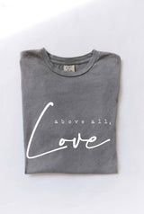 ABOVE ALL, LOVE Mineral Washed Graphic Top