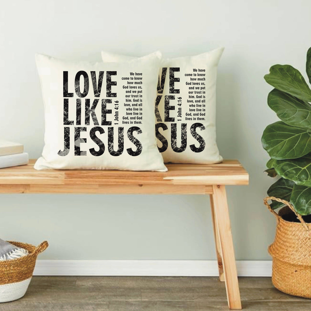 Canvas Pillow Decor Christian Gift Love Like Jesus 1 John 4