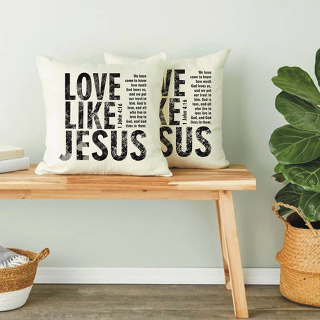 Canvas Pillow Decor Christian Gift Love Like Jesus 1 John 4