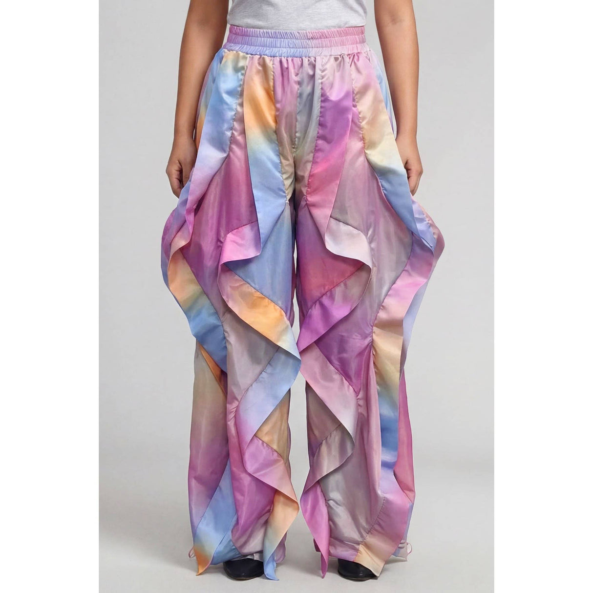 Oversized Wide Leg Ruffle Jogger Pants