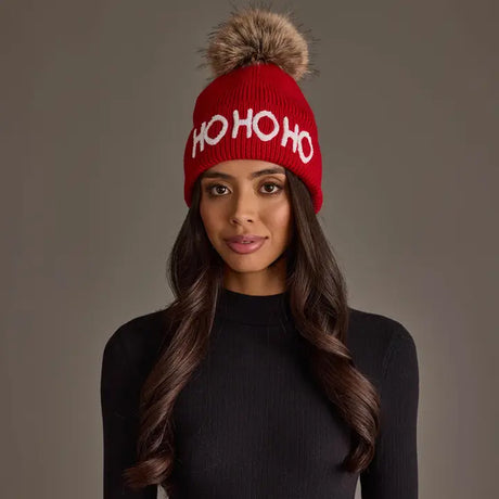 H-1007 Red Ho Ho Ho Pom Hat